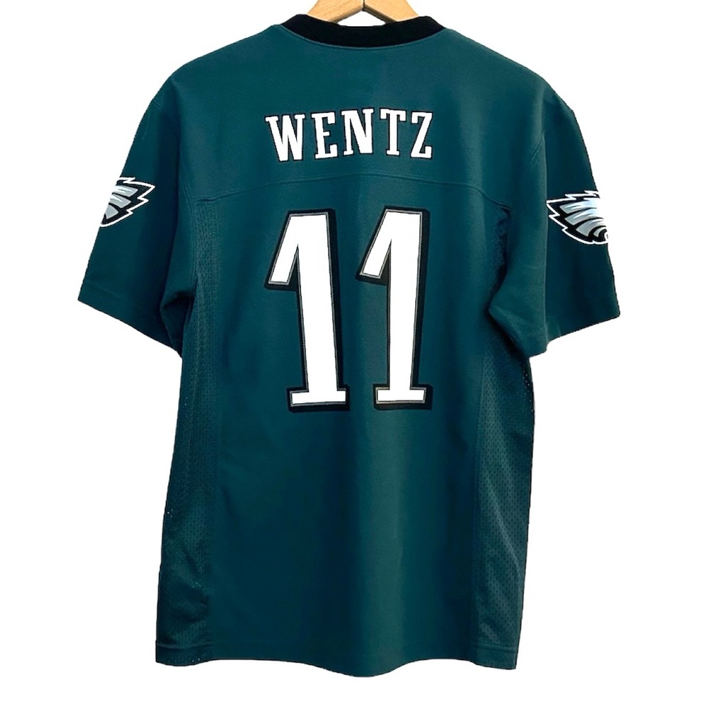 Boys NFL Kids Carson Wentz Eagles # 11 Short Sleeve Jersey Size Large EUC - Picture 7 of 12